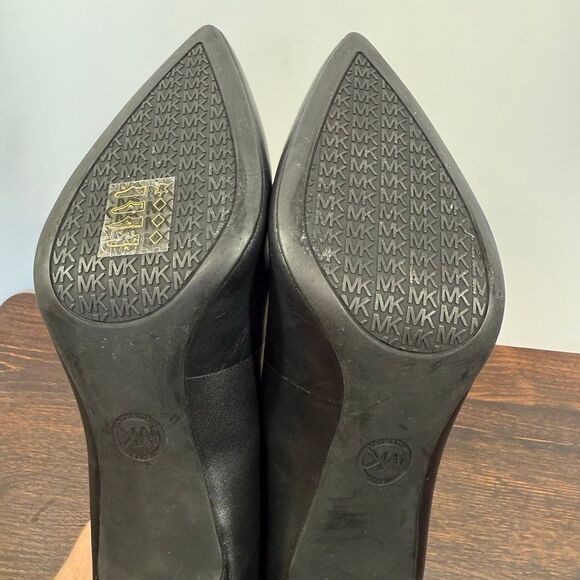 Michael Michael Kors Dorothy Flex Leather Pump classic black silver 3.5” heel sh - Picture 10 of 12